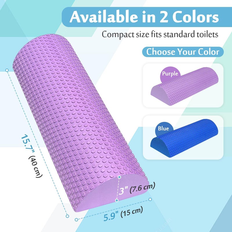 AOSSA مقعد تواليت مرتفع BBL، رافع مقعد تواليت لرفع المؤخرة البرازيلية، وسادة مرتفعة بارتفاع 3 بوصات للتعافي بعد الجراحة، وسائد BBL للجلوس، وسادة EVA مرتفعة (بنفسجي) - Image 2